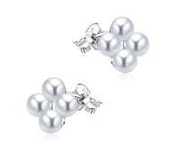 Charming Pearl Cluster Silver Ear Stud STS-5264